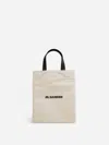 Jil Sander White Medium Flat Tote Bag In Neutral