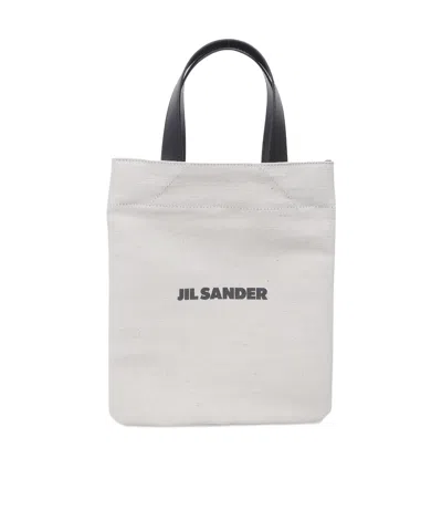 Jil Sander Mini Natural Tote Handbag In Brown