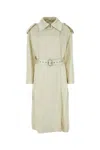 Jil Sander Viscose Blend Coat With Belted Waist