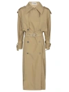 Jil Sander Textured Belted Trench Coat In Brown