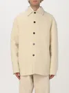 Jil Sander Wool Coat With Back Yoke And Side Slits In Beige
