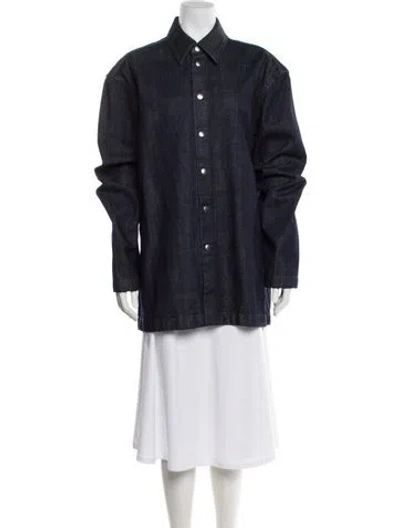 Pre-owned Jil Sander Trench Coat W/ Tags In Blue