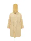 Jil Sander Logo Printed Cotton Canvas Parka In Yellow