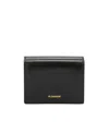Jil Sander Tri-fold Leather Wallet In Black