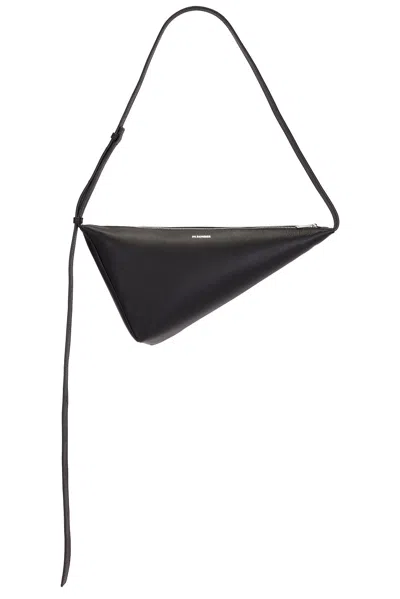 Jil Sander Triangle Crossbody In Black