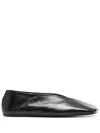 Jil Sander Woman Ballet Flats Black Size 10 Soft Leather In Black