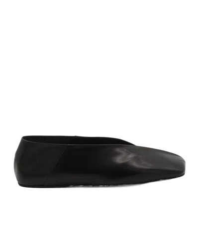 Jil Sander Tripon Ballerina Shoes In Black