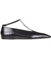 Jil Sander Crystal-embellished Ballet Flats Black In Black