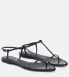 Jil Sander Black Sandals With Ankle Buckle Closure In Leather Woman