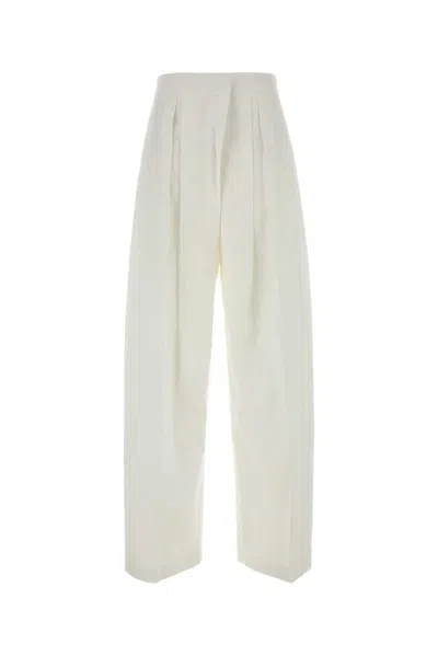 Jil Sander Cotton Blend Trousers In Beige