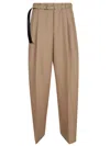 Jil Sander Pantalon Largo Cinturon In Clay