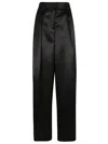 Jil Sander High Waist Pleated Front Wide Leg Trousers In Black