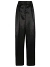 Jil Sander High Waist Pleated Front Wide Leg Trousers In Black
