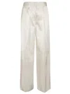 Jil Sander Wide-leg High Waist Trousers With Satin Finish In Porcelain