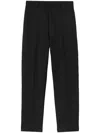 Jil Sander Black Wool Tapered Trousers In Black