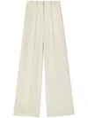 Jil Sander Wide Cream Trousers In Blend