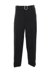 Jil Sander Men Black Wool Gabardine Belted Trousers In Black