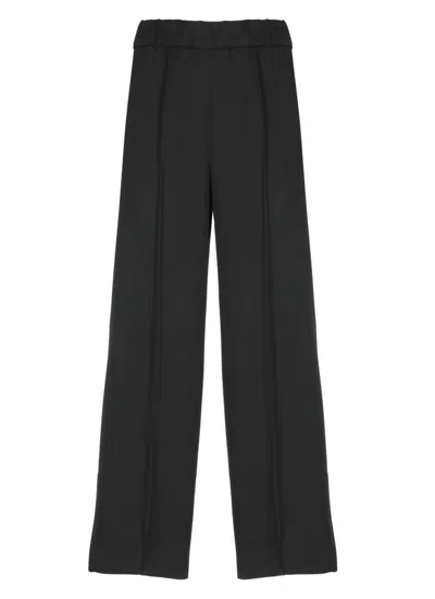 Jil Sander Creased Straight Trousers In Black