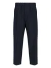 Jil Sander Navy Cotton Gabardine Tapered Trousers In Blue