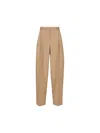 Jil Sander Beige Pants With High Waist And Belt And Pences On The Front In Cotton Woman In Clay