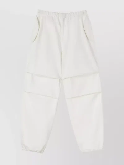 Jil Sander Trousers Cotton Drawstring Cuffs In White