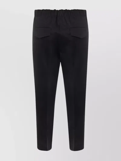 Jil Sander Trousers Cotton Elastic Waistband In Black
