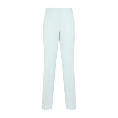 Jil Sander Blue Wool Trousers In White