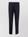 Jil Sander Trousers Pleated Belt Side Back Pockets In Blue