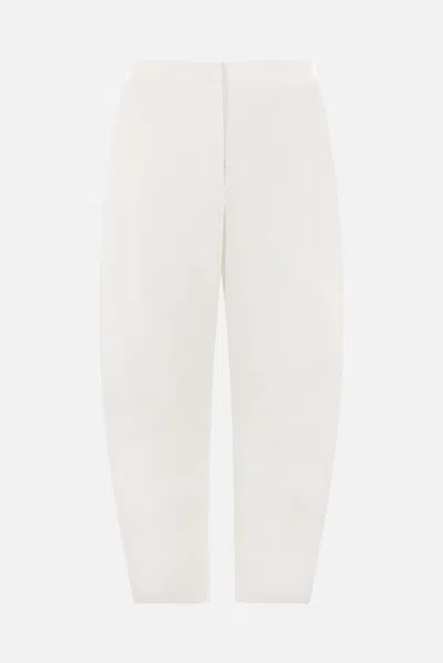 Jil Sander Cotton Trousers In White
