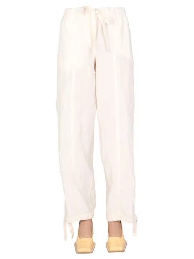 JIL SANDER TROUSERS WITH DRAWSTRING