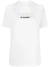 Jil Sander Cotton T-shirt With Front Printed Logo In White