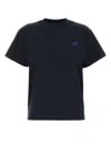Jil Sander Cotton T-shirt With Contrasting Embroidered Front Logo In Blue