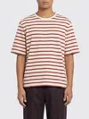 Jil Sander Striped-pattern Logo-patch T-shirt In Multi