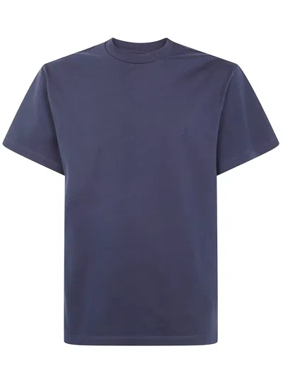 Jil Sander Short Sleeves 3 Pack Embroidered T-shirt In Purple