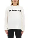 Jil Sander Crew Neck Long Sleeves T-shirt With Ribbed Collar And Printed Logo On The Front Clothing