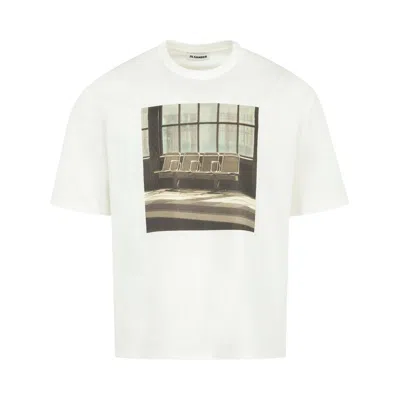 Pre-owned Jil Sander T-shirt With Print 'white' | Men's Size L