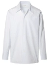 Jil Sander Structured Cotton Shirt Striped Pattern In White