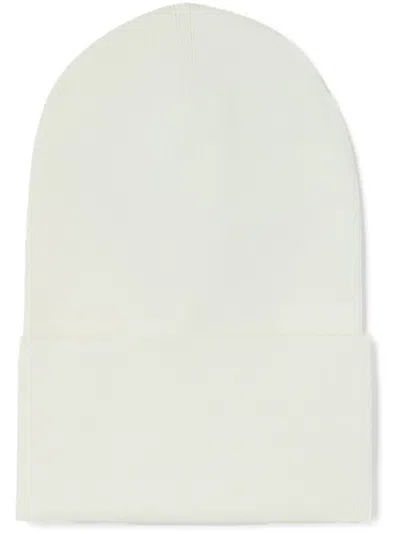 Jil Sander Turn-up Fine-knit Beanie In White