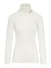 Jil Sander Logo Wool Blend Jersey Turtleneck Top