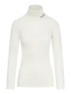 Jil Sander Logo Wool Blend Jersey Turtleneck Top
