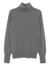 Jil Sander Turtleneck Cashmere Top In Gray