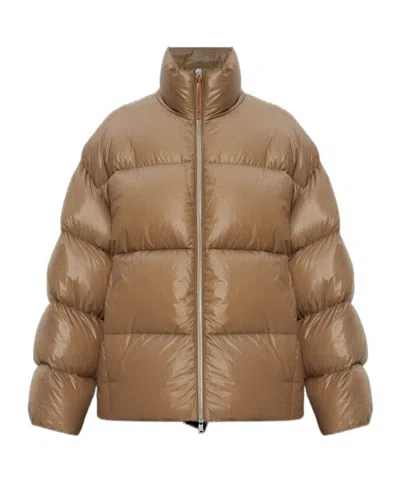 Jil Sander Turtleneck Down Jacket In Brown