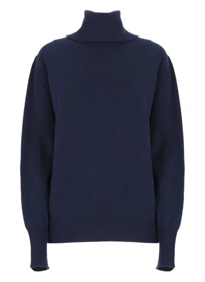 Jil Sander Turtleneck Knitted Jumper In Navy