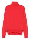 Jil Sander Turtleneck Knitted Sweater In Red