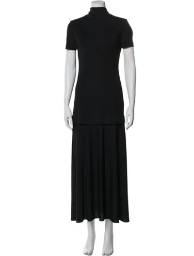 Pre-owned Jil Sander Turtleneck Long Dress In Black