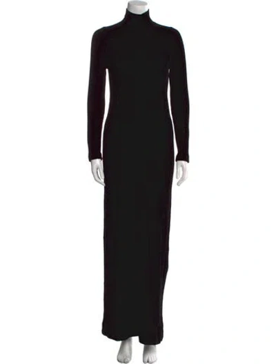 Pre-owned Jil Sander Turtleneck Long Dress In Black