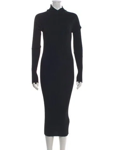 Pre-owned Jil Sander Turtleneck Midi Length Dress In Blue