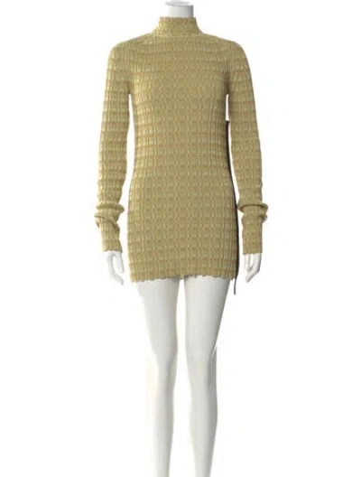 Pre-owned Jil Sander Turtleneck Mini Dress In Green