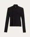 Jil Sander Turtleneck Sheer Long-sleeve Top In Black