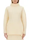 Jil Sander Turtleneck Sweater With High Neck And Soft Texture In Beige
